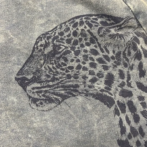 Project Social T Cropped Leopard Sweatshirt in Blue, size L - Picture 8 of 8